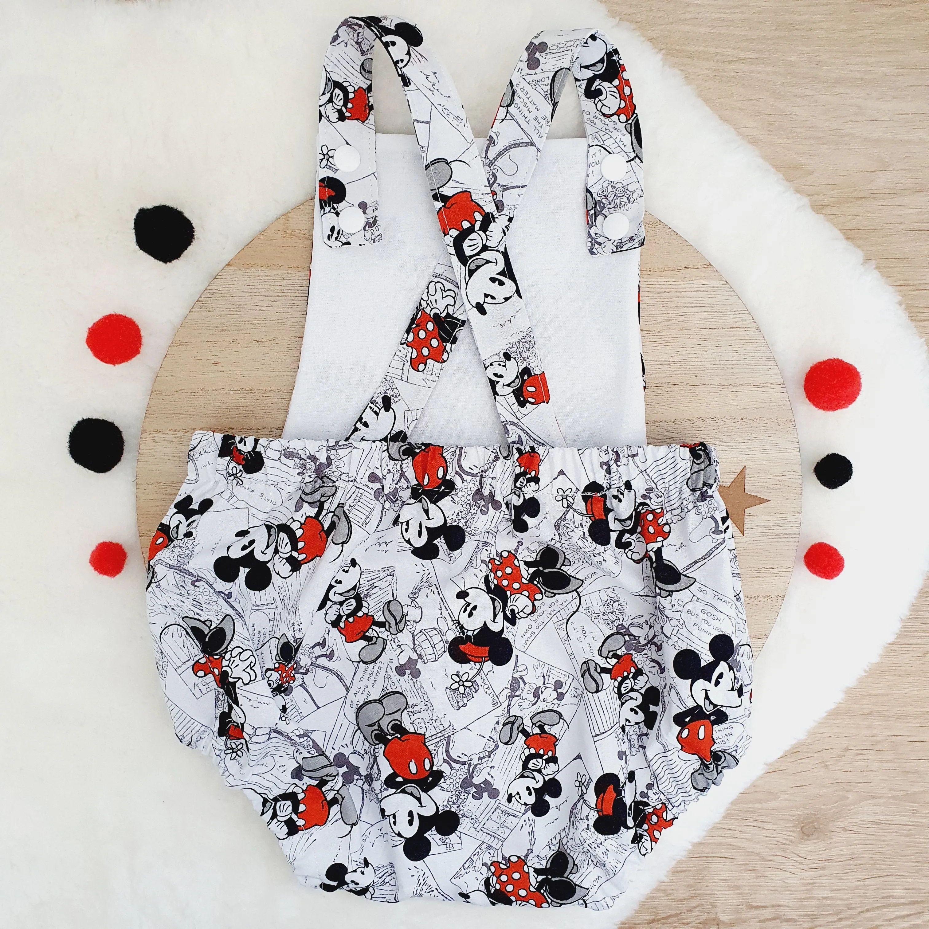MOUSE print print Baby Romper, Size 1