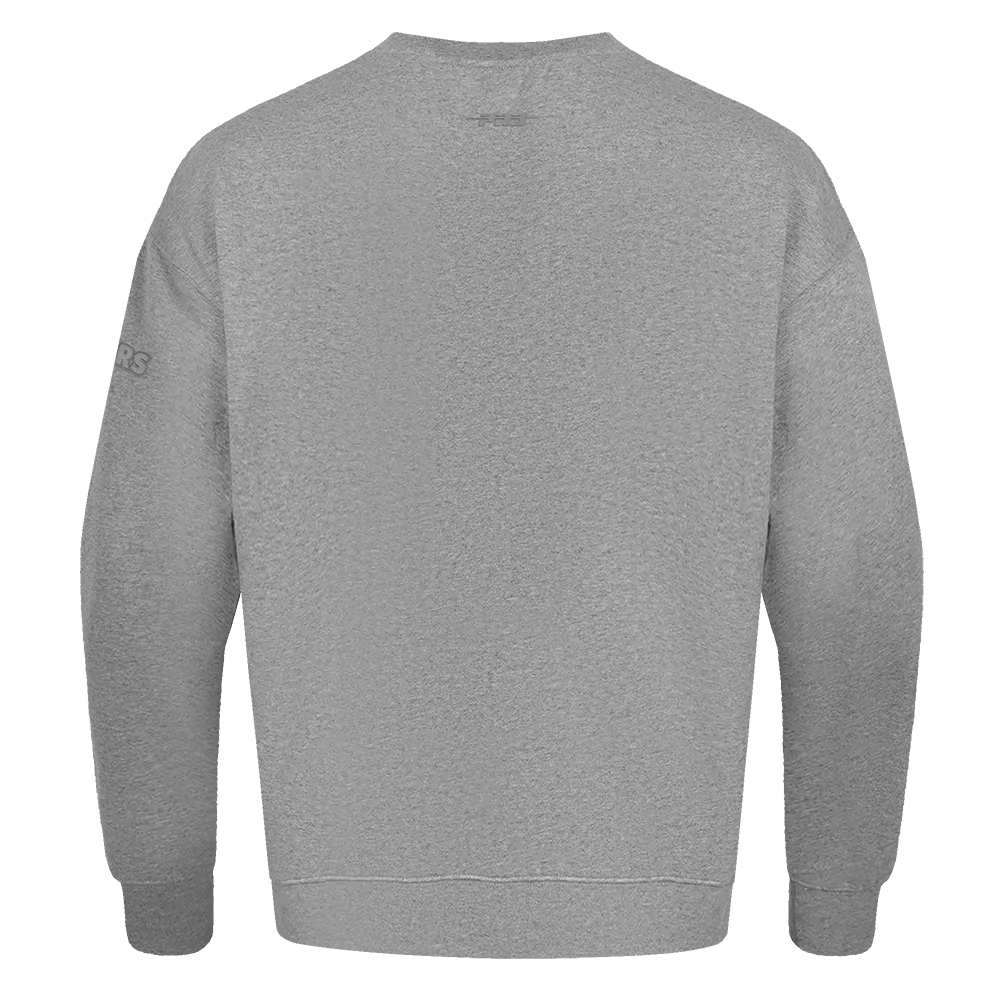 NFL LAS VEGAS RAIDERS NEUTRAL MEN'S DROP SHOULDER FLC CREWNECK (DARK HEATHER GRAY)