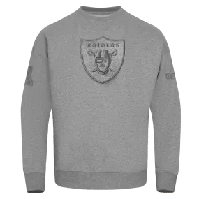 NFL LAS VEGAS RAIDERS NEUTRAL MEN'S DROP SHOULDER FLC CREWNECK (DARK HEATHER GRAY)