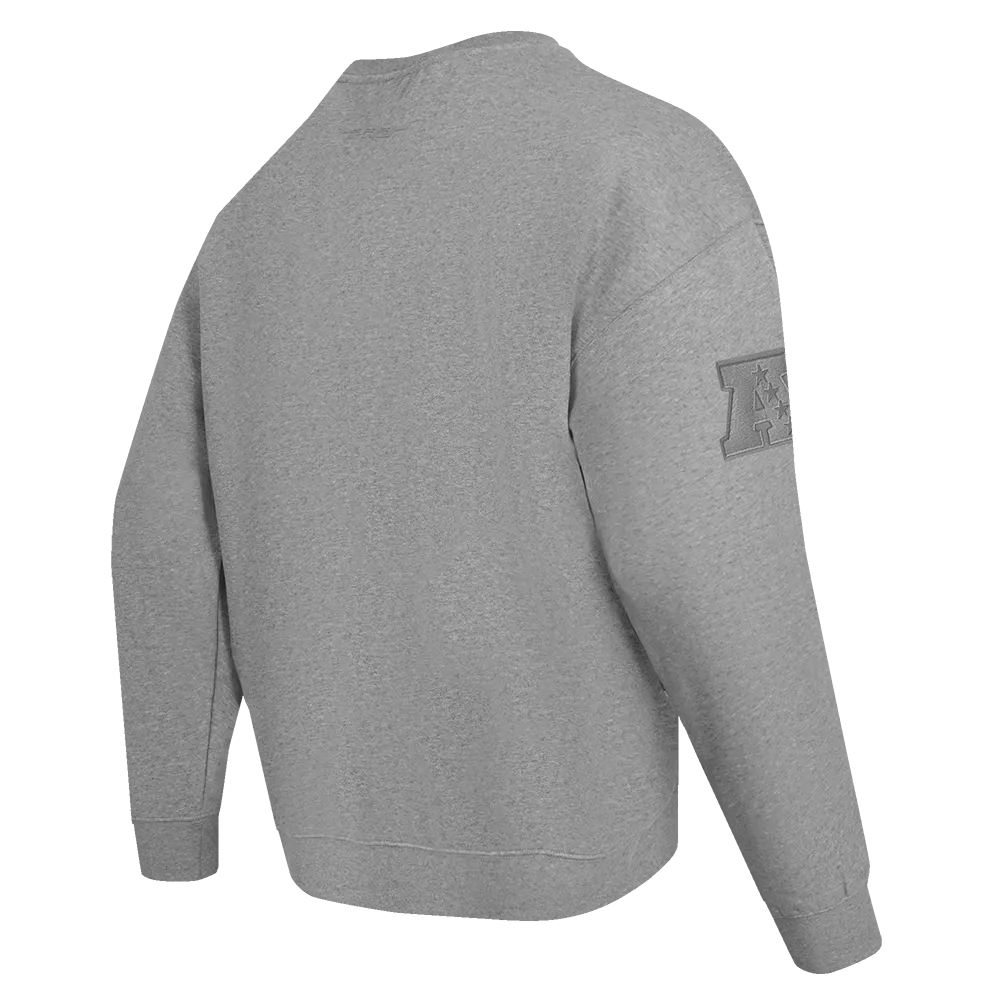 NFL LAS VEGAS RAIDERS NEUTRAL MEN'S DROP SHOULDER FLC CREWNECK (DARK HEATHER GRAY)