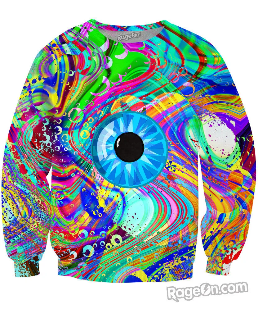 Oil Spill Eye Melt Crewneck Sweatshirt