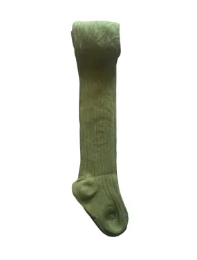 Olive Green Ribbed Tights