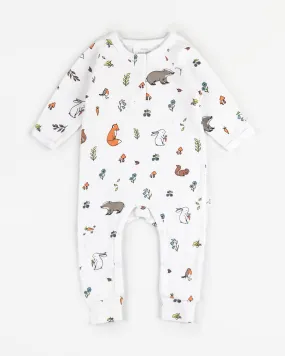 Organic cotton baby romper - Woodland