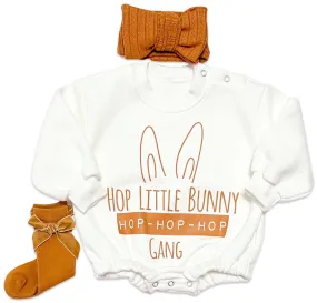 Organic Terry Hop Bunny Romper