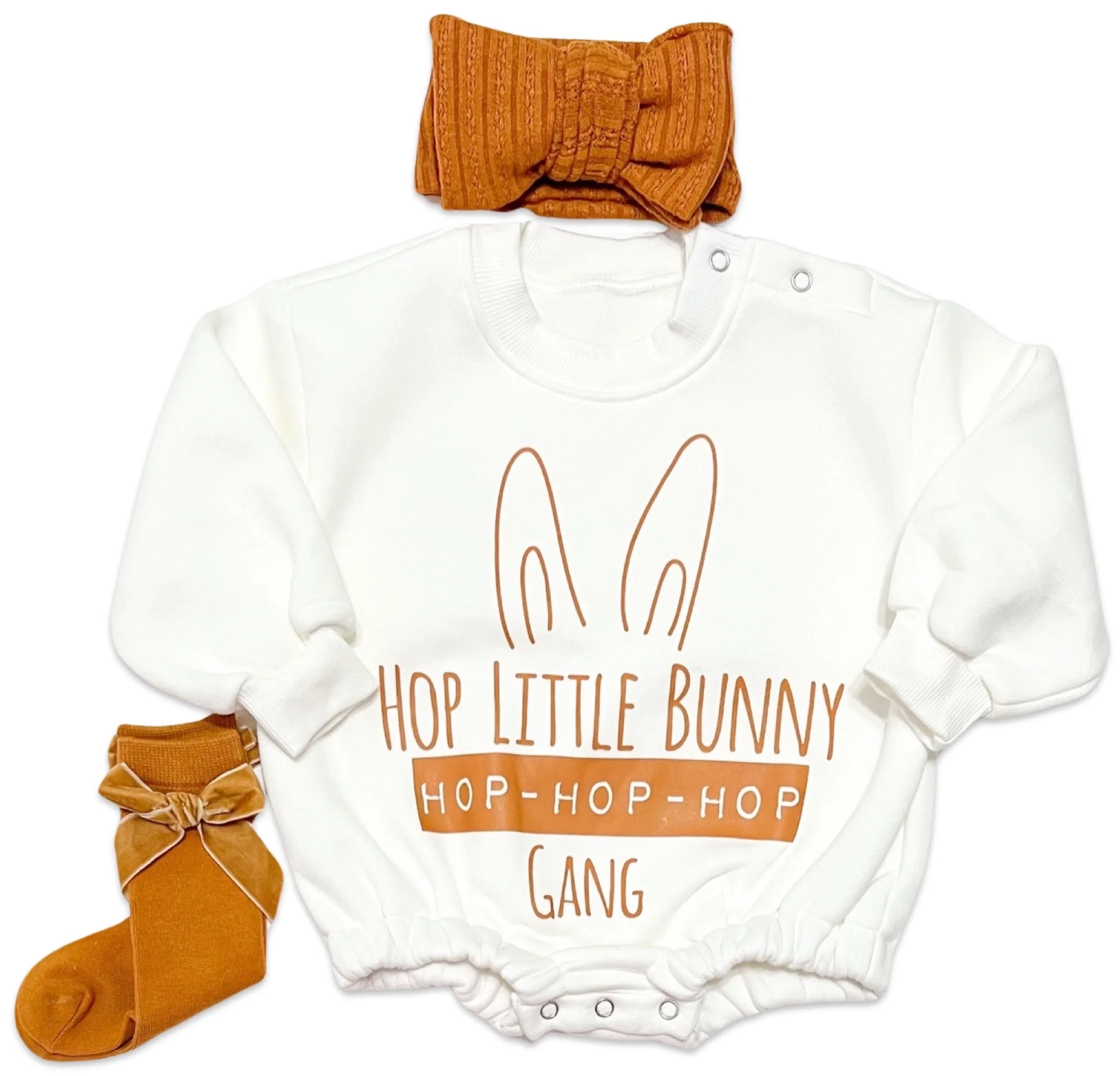 Organic Terry Hop Bunny Romper