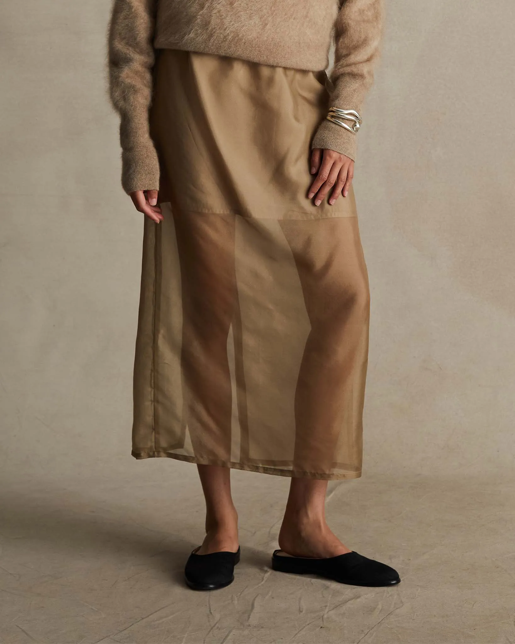 Organza Devon Skirt - Olive