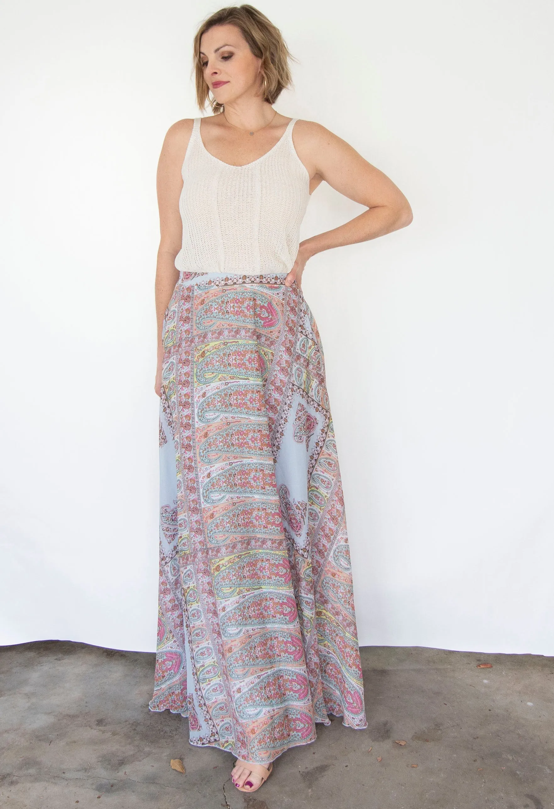 Paisley Blue Maxi Skirt