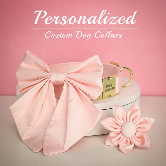 Peach Orange Butterfly Collar With Flower- Personalized