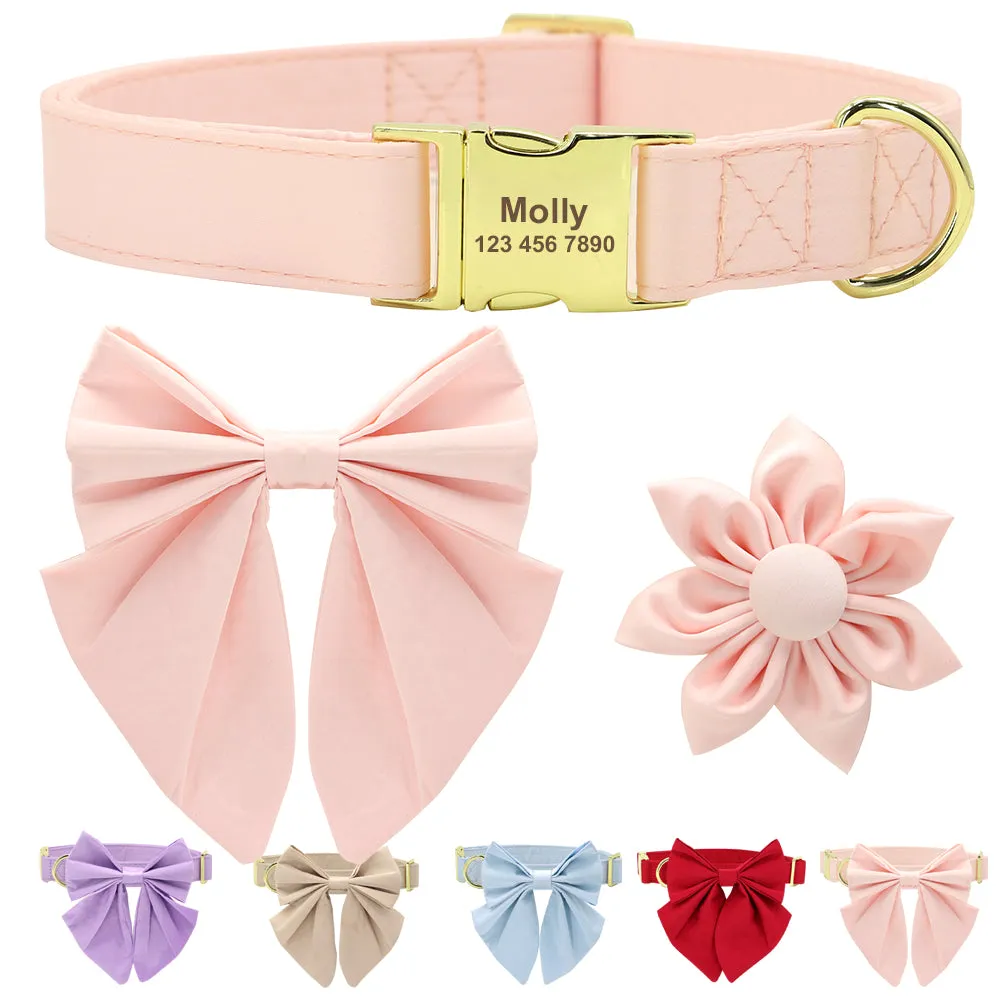 Peach Orange Butterfly Collar With Flower- Personalized
