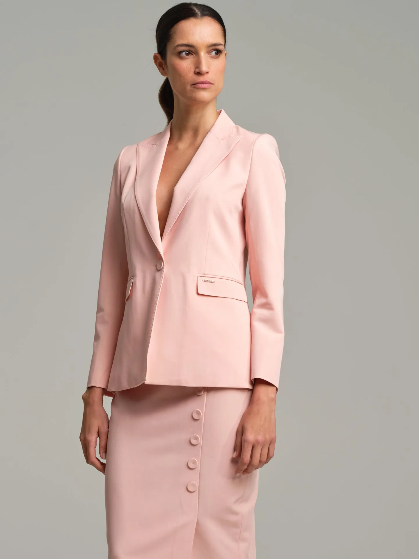 Pencil skirt with decorative buttons