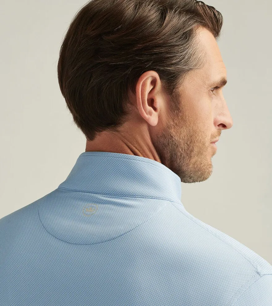 Peter Millar Men's Perth Birdseye Performance 1/4 Zip Pullover Sweater - Pale Blue