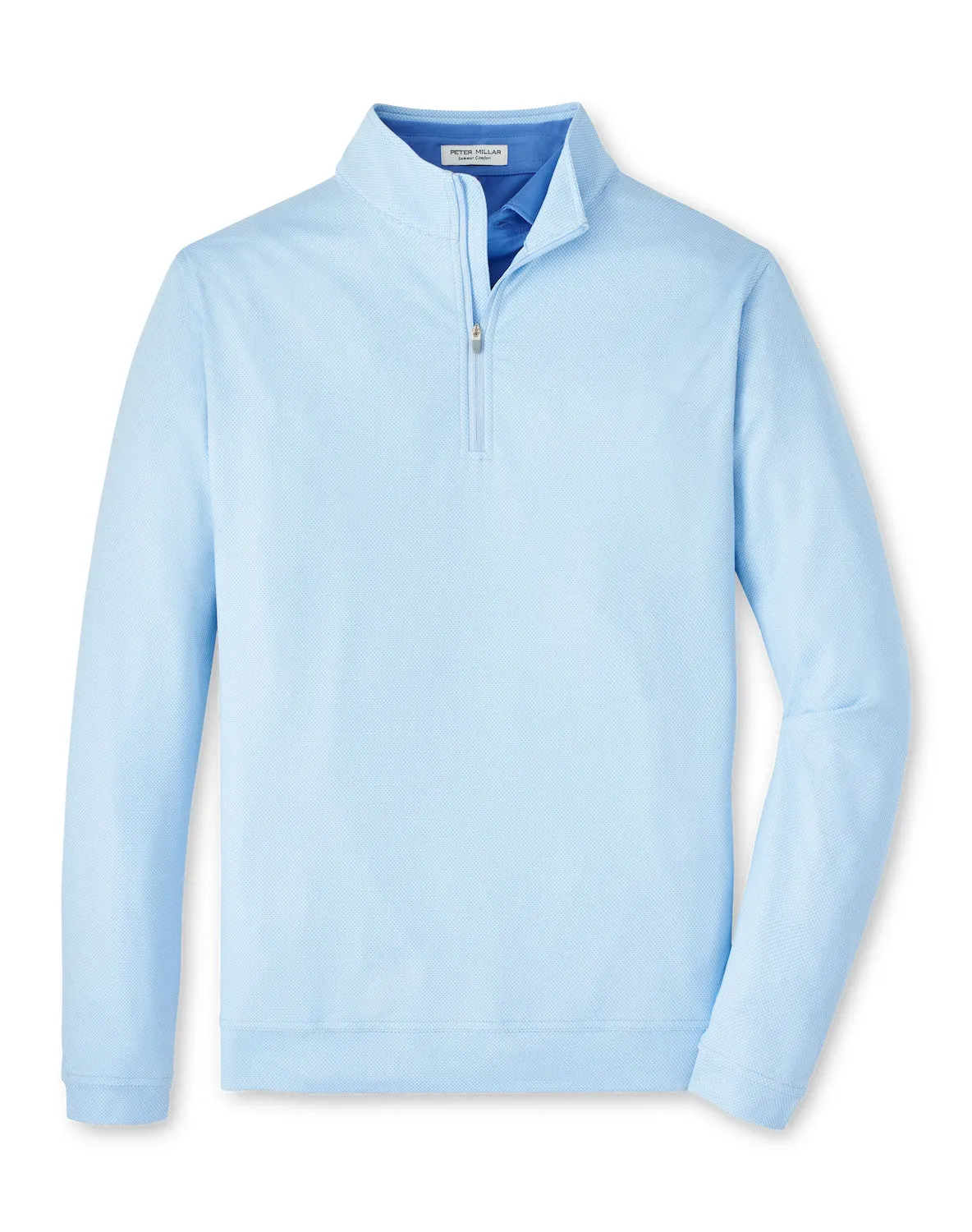 Peter Millar Men's Perth Birdseye Performance 1/4 Zip Pullover Sweater - Pale Blue