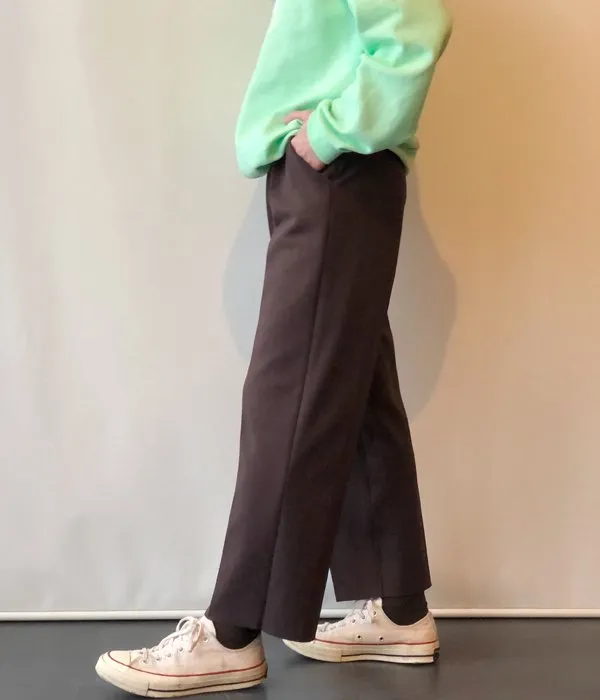 PHEENY/AMUNZEN HIGH WAIST TAPERED PANTS(CHOCOLATE)