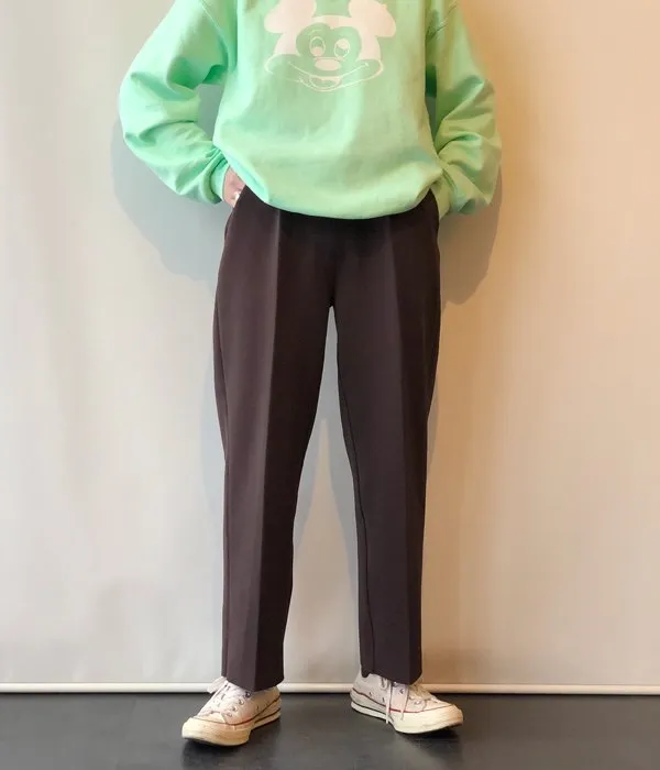PHEENY/AMUNZEN HIGH WAIST TAPERED PANTS(CHOCOLATE)