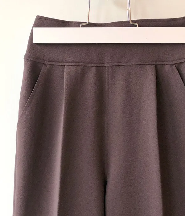 PHEENY/AMUNZEN HIGH WAIST TAPERED PANTS(CHOCOLATE)