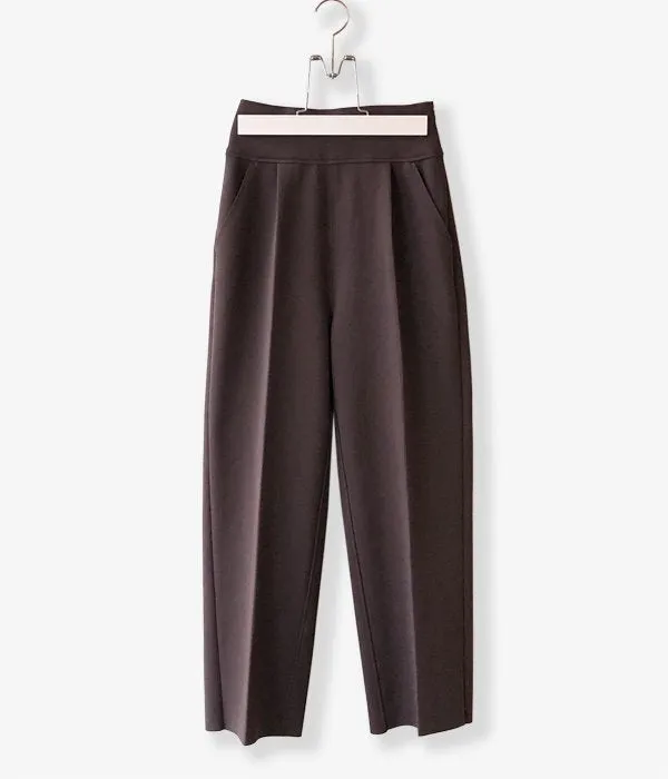 PHEENY/AMUNZEN HIGH WAIST TAPERED PANTS(CHOCOLATE)