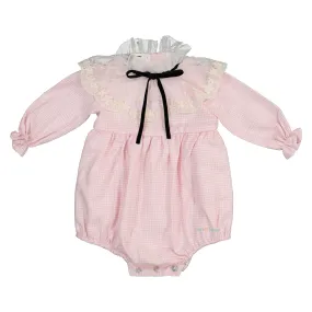Pink Check Romper