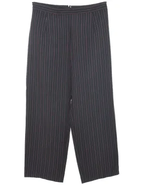 Pinstriped Black Trousers - W31 L26