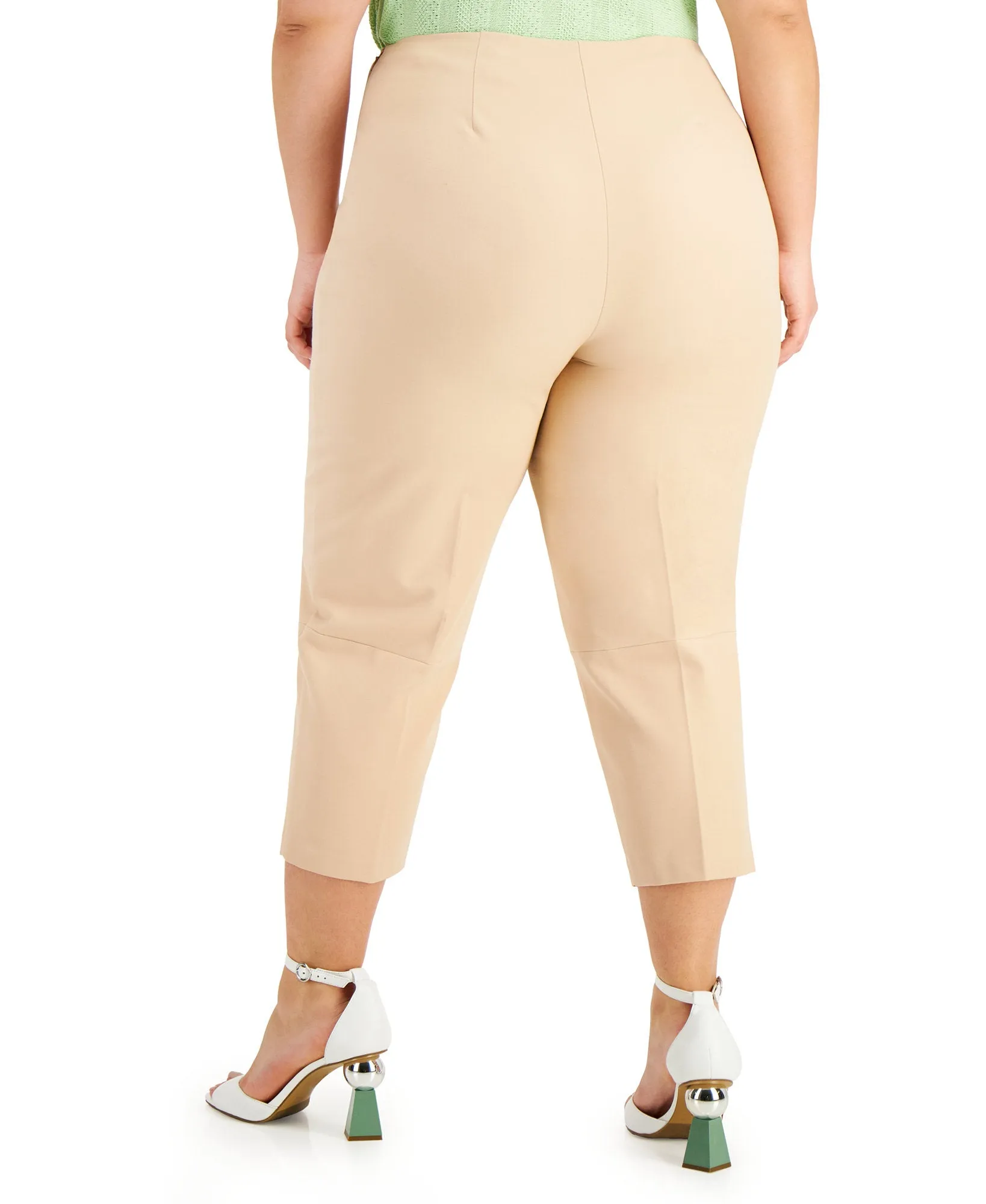 Plus High-Waist Cropped Pants