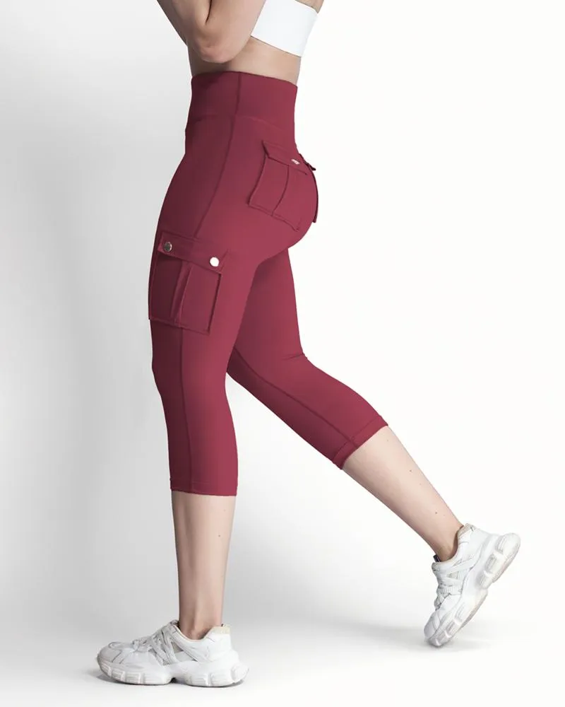 Pocket Design High Waist Sports Active Pants