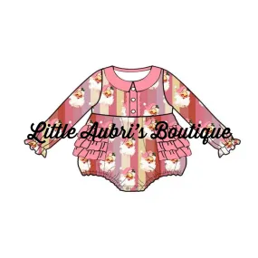 PREORDER Pink Santa Ruffle Romper CLOSES 7/24