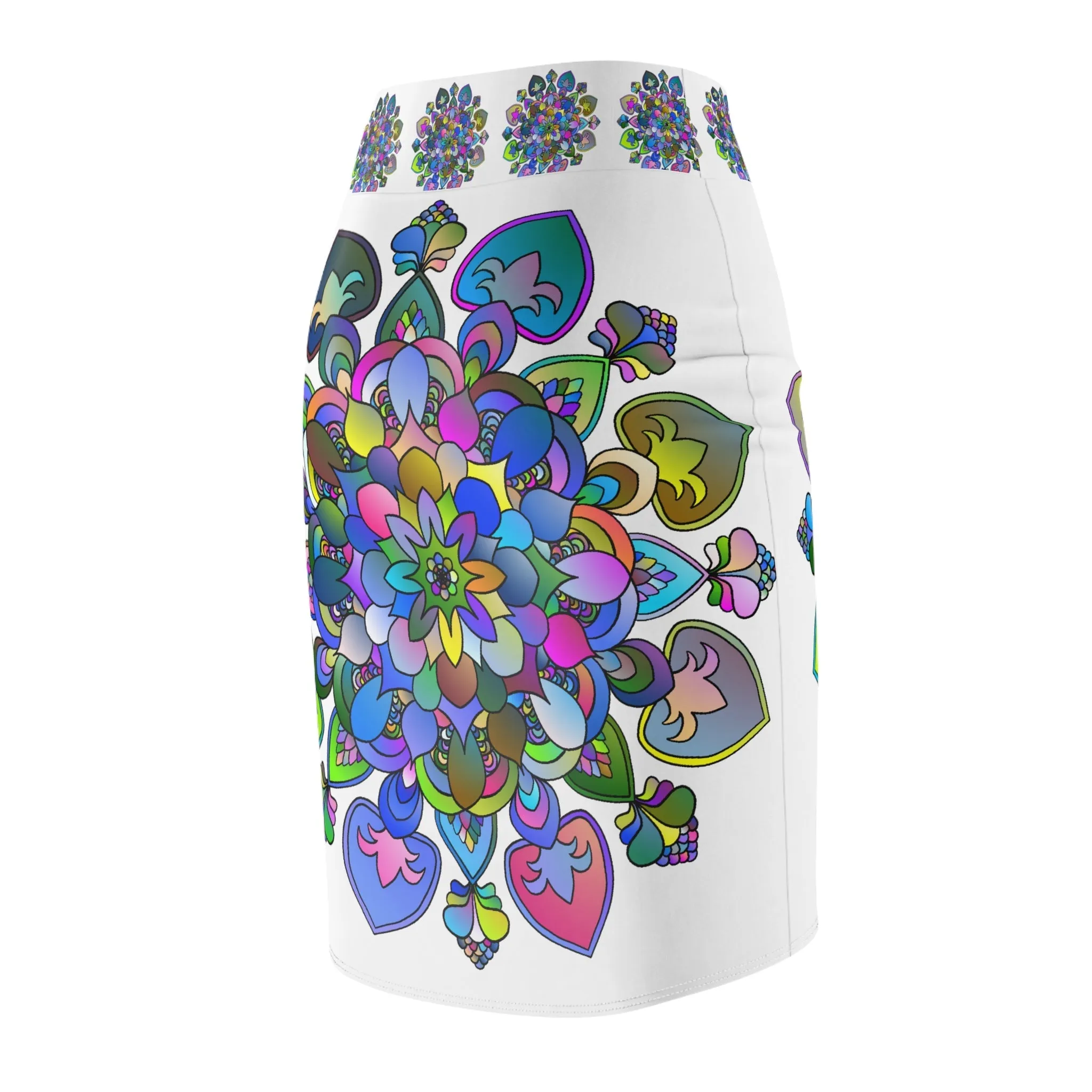 Purple & Azure Mandala Pencil Skirt