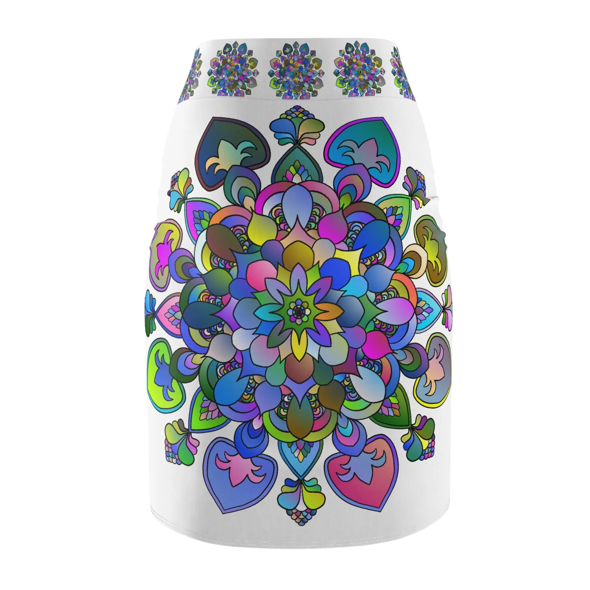 Purple & Azure Mandala Pencil Skirt