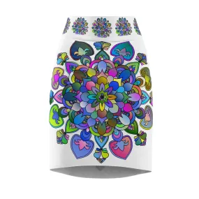 Purple & Azure Mandala Pencil Skirt