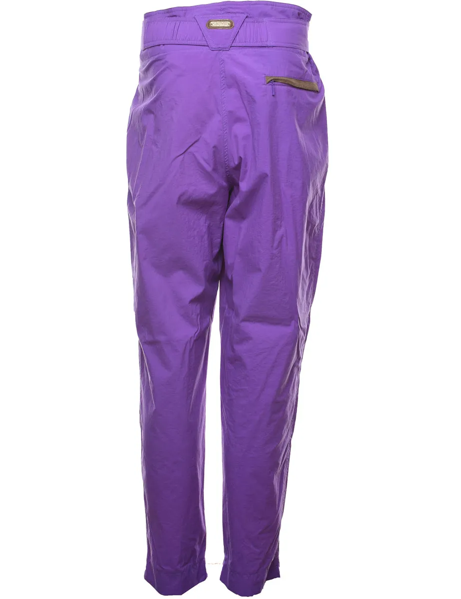 Purple High-Waist Track Pants - W32 L33