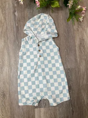 REM Hoodie Shortall in Seafoam Check