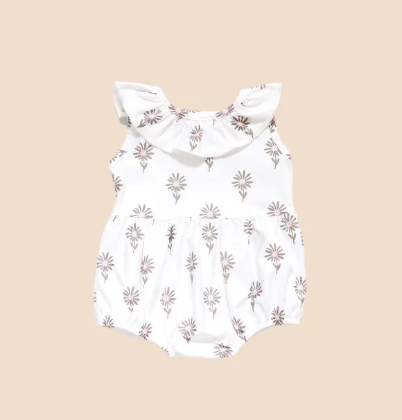 REM Ruffle Neck Floral Printed Romper
