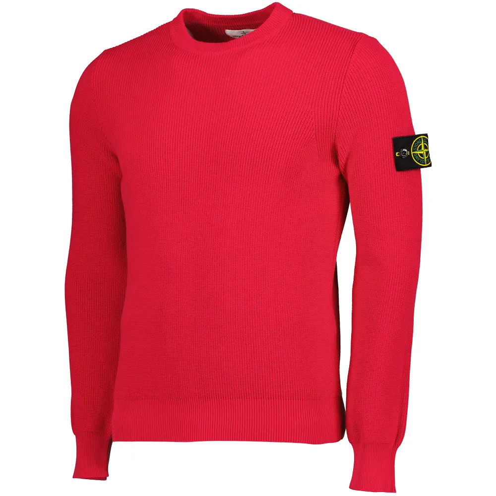 Ribbed Crewneck Knitted Sweatshirt