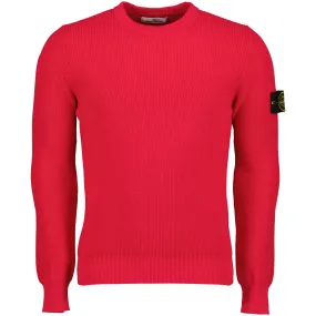 Ribbed Crewneck Knitted Sweatshirt