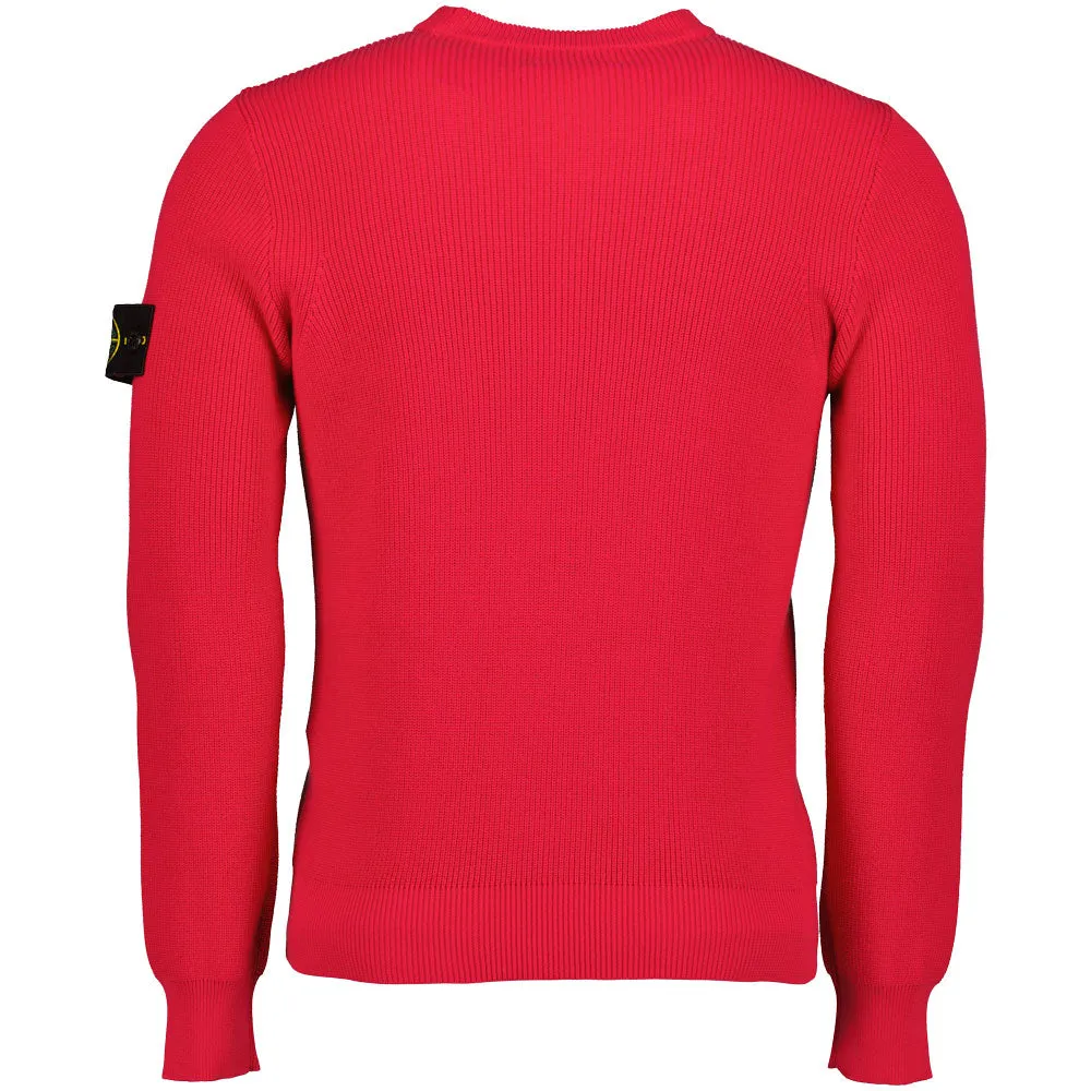 Ribbed Crewneck Knitted Sweatshirt