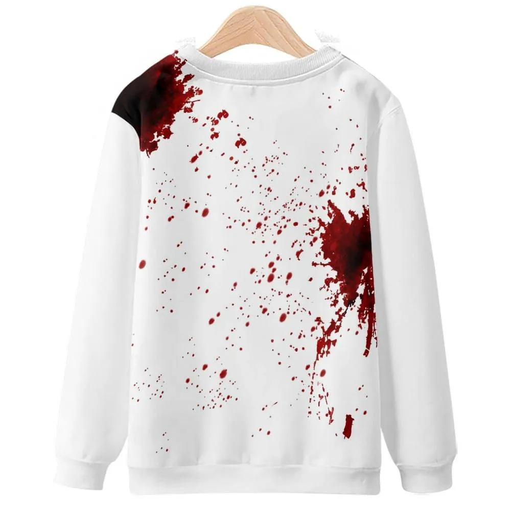 Round Neck Sweater blood print