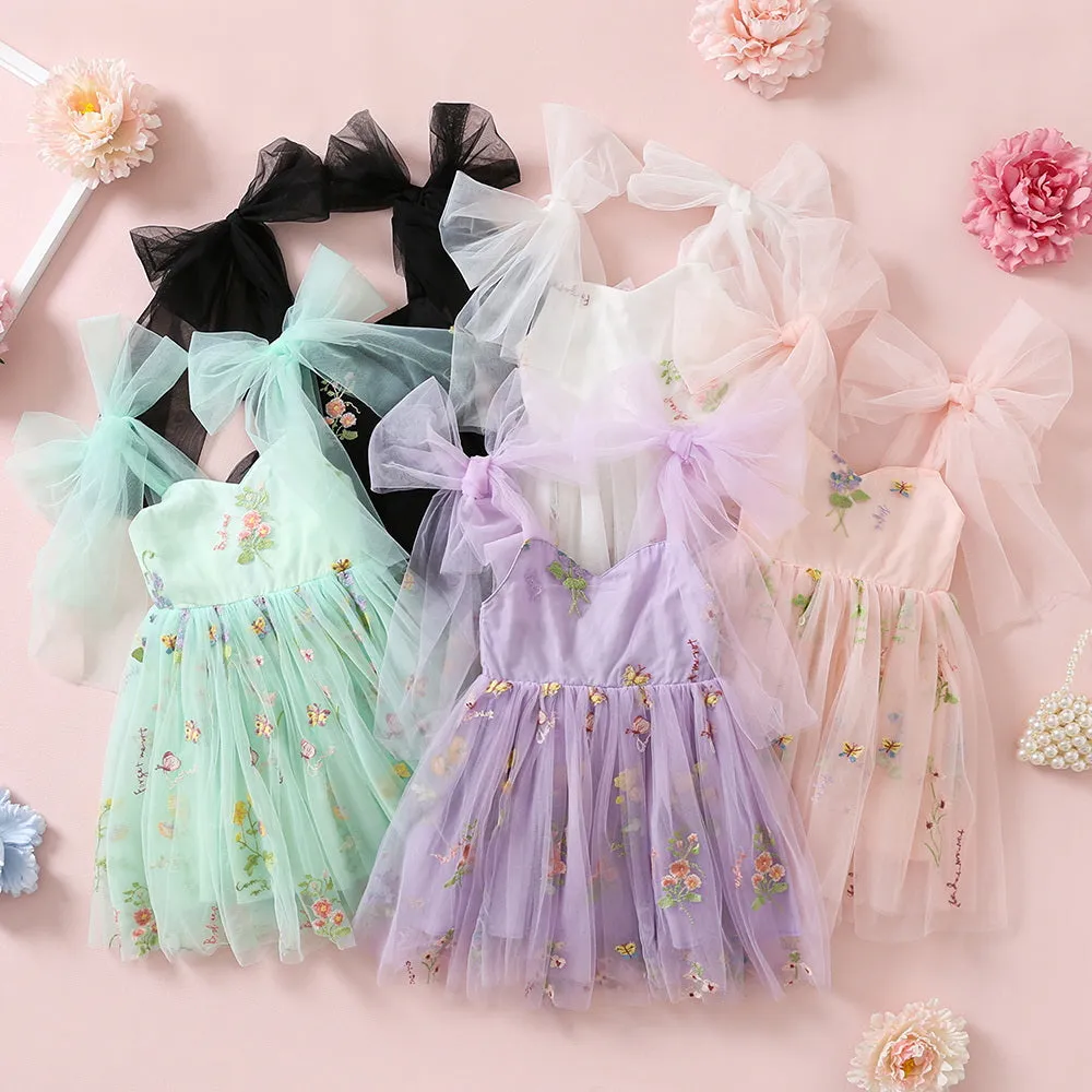 Sage Flower Girl Dresses or Junior Bridesmaid Outfit for Forest Wedding Party, Embroidered Tulle Gown