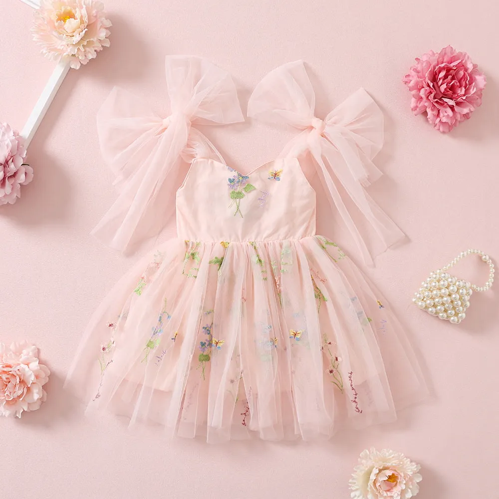 Sage Flower Girl Dresses or Junior Bridesmaid Outfit for Forest Wedding Party, Embroidered Tulle Gown