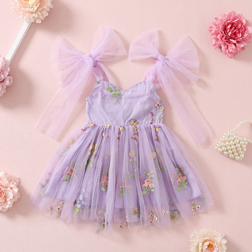 Sage Flower Girl Dresses or Junior Bridesmaid Outfit for Forest Wedding Party, Embroidered Tulle Gown