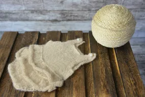 SET Romper and Headband - Beige