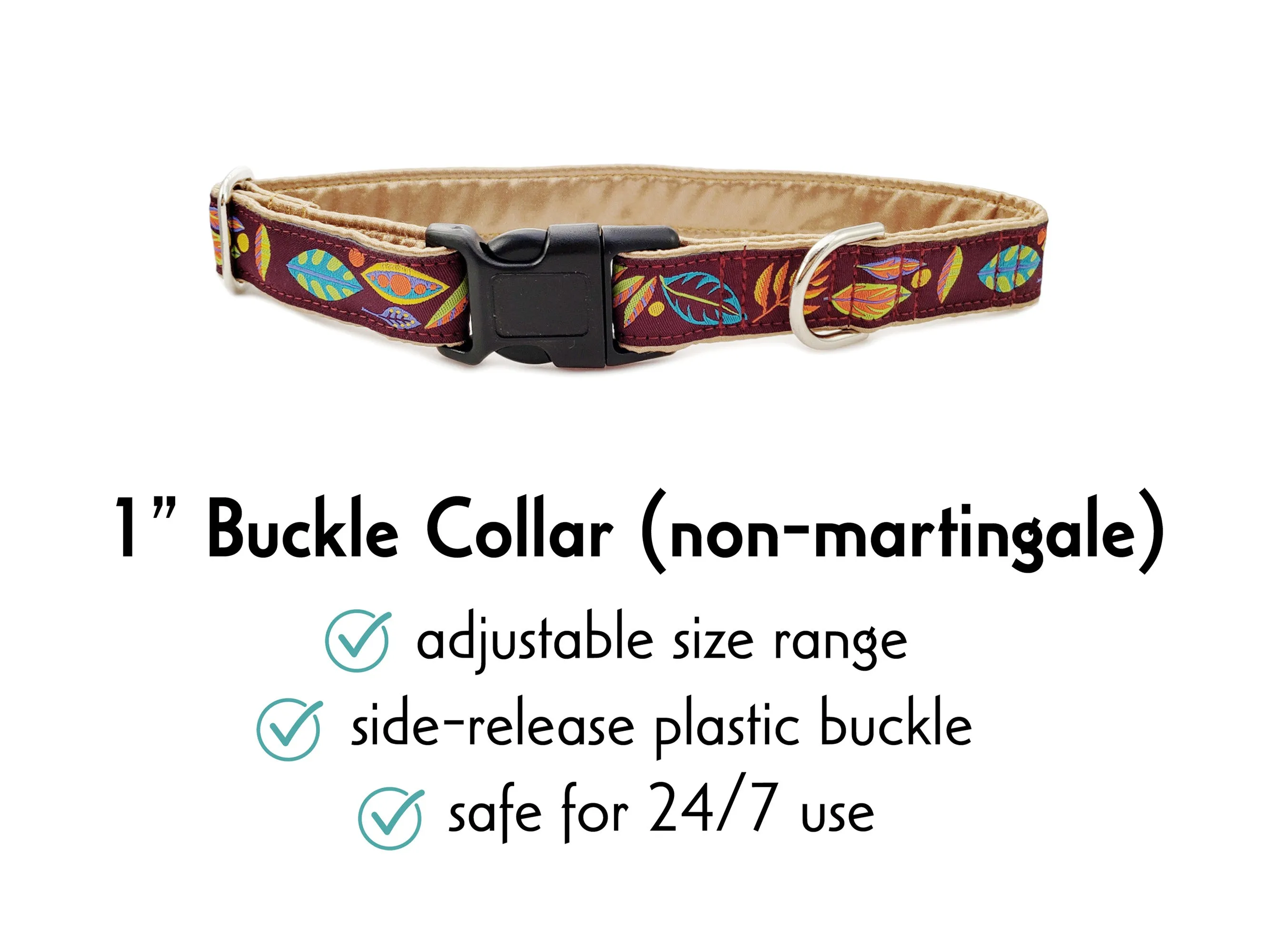 Shenandoah - Martingale Dog Collar or Buckle Dog Collar - 1" Width