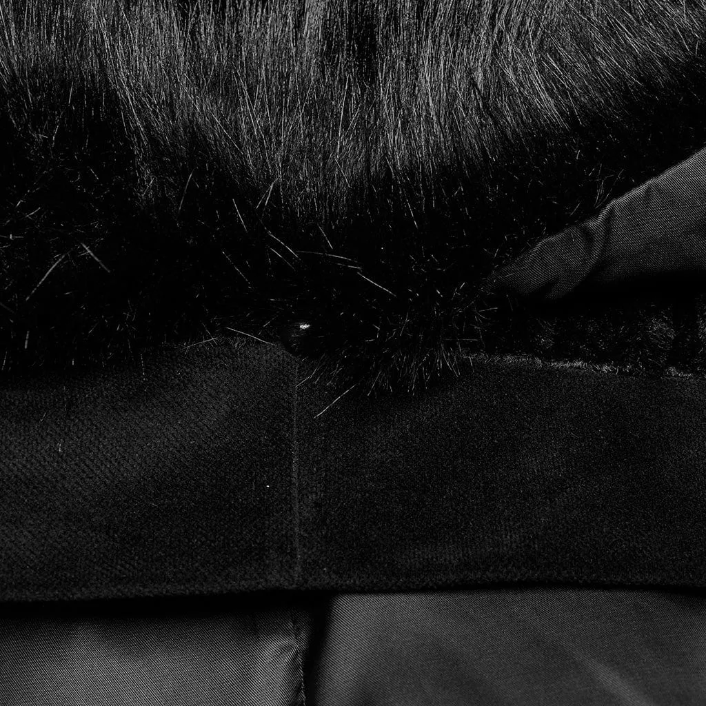 Sherpa Fur Collar Cape