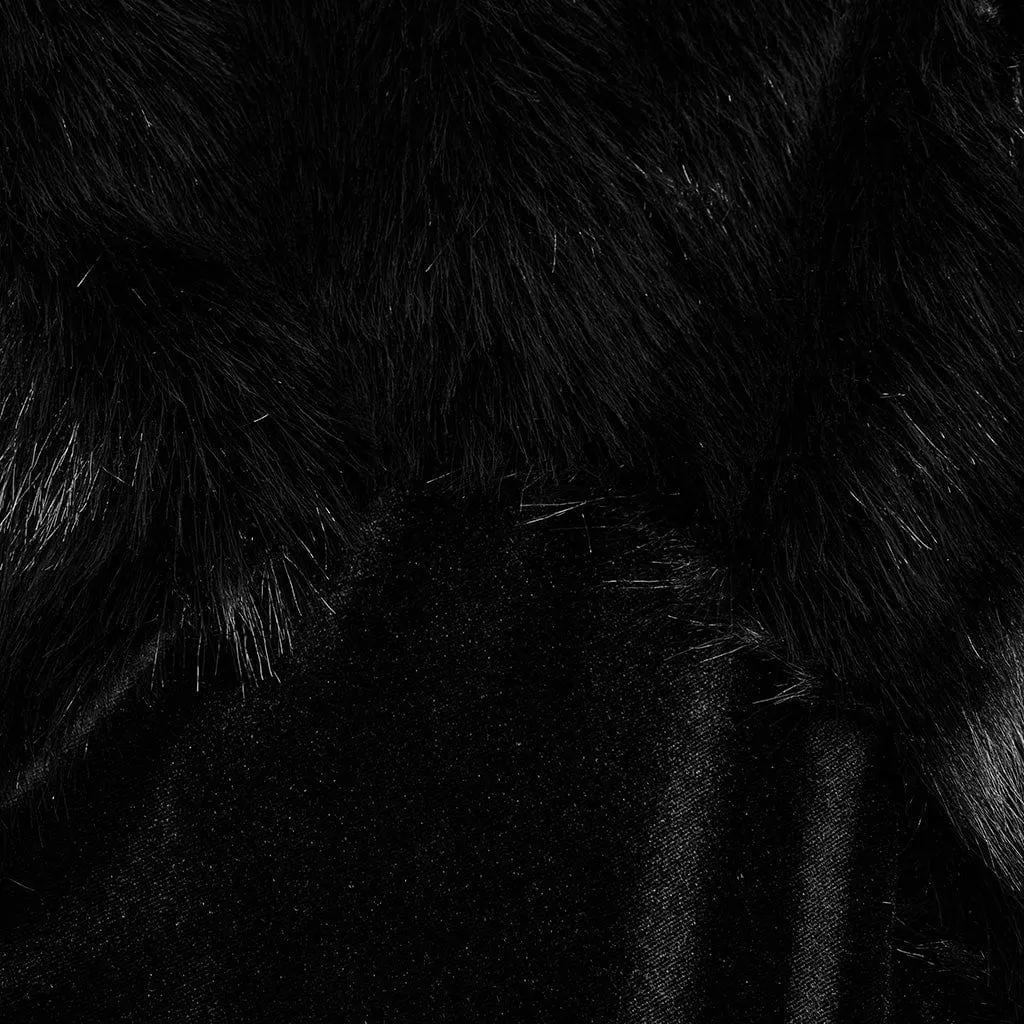 Sherpa Fur Collar Cape