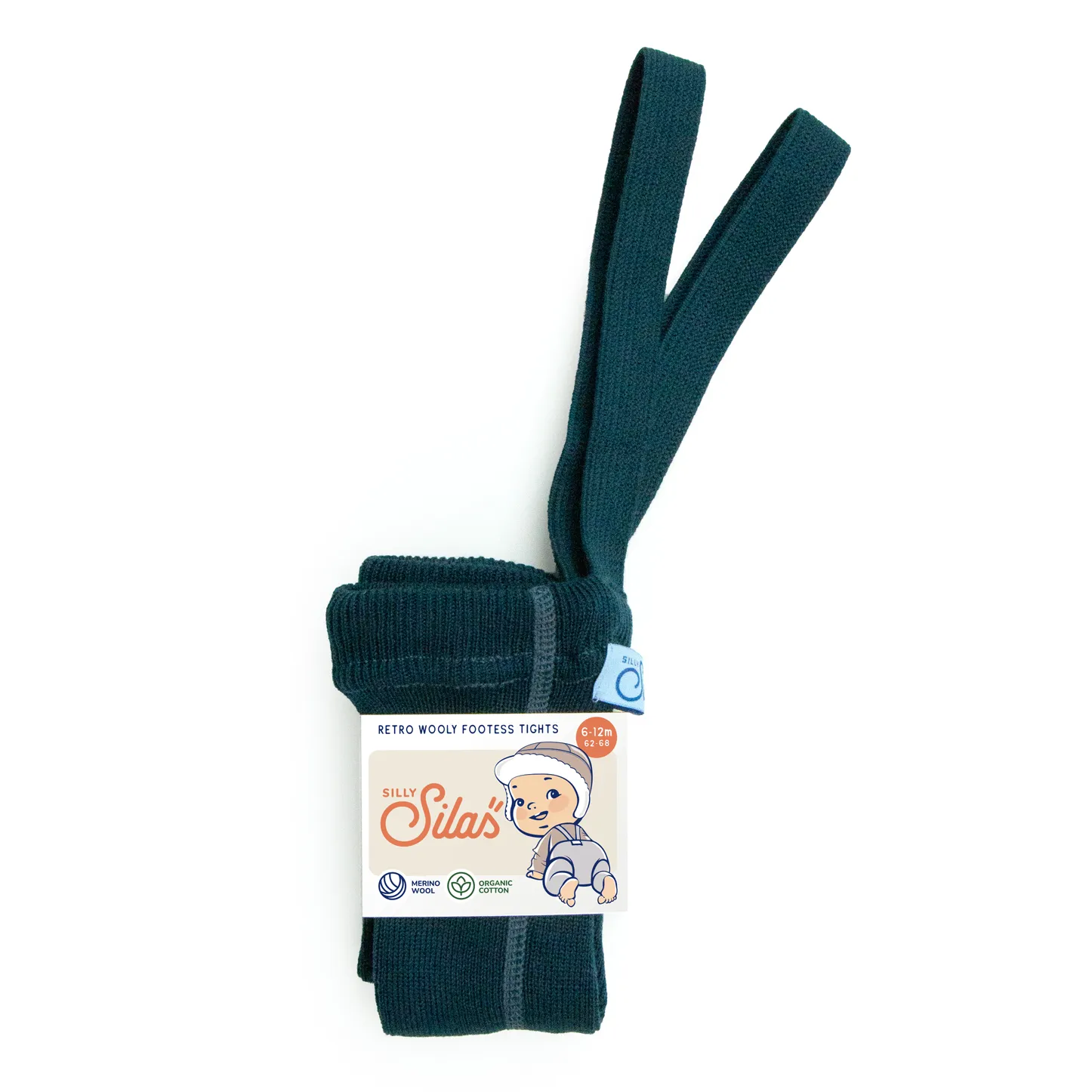 Silly Silas Wooly Footless Wool Tights, Blue Sapphire