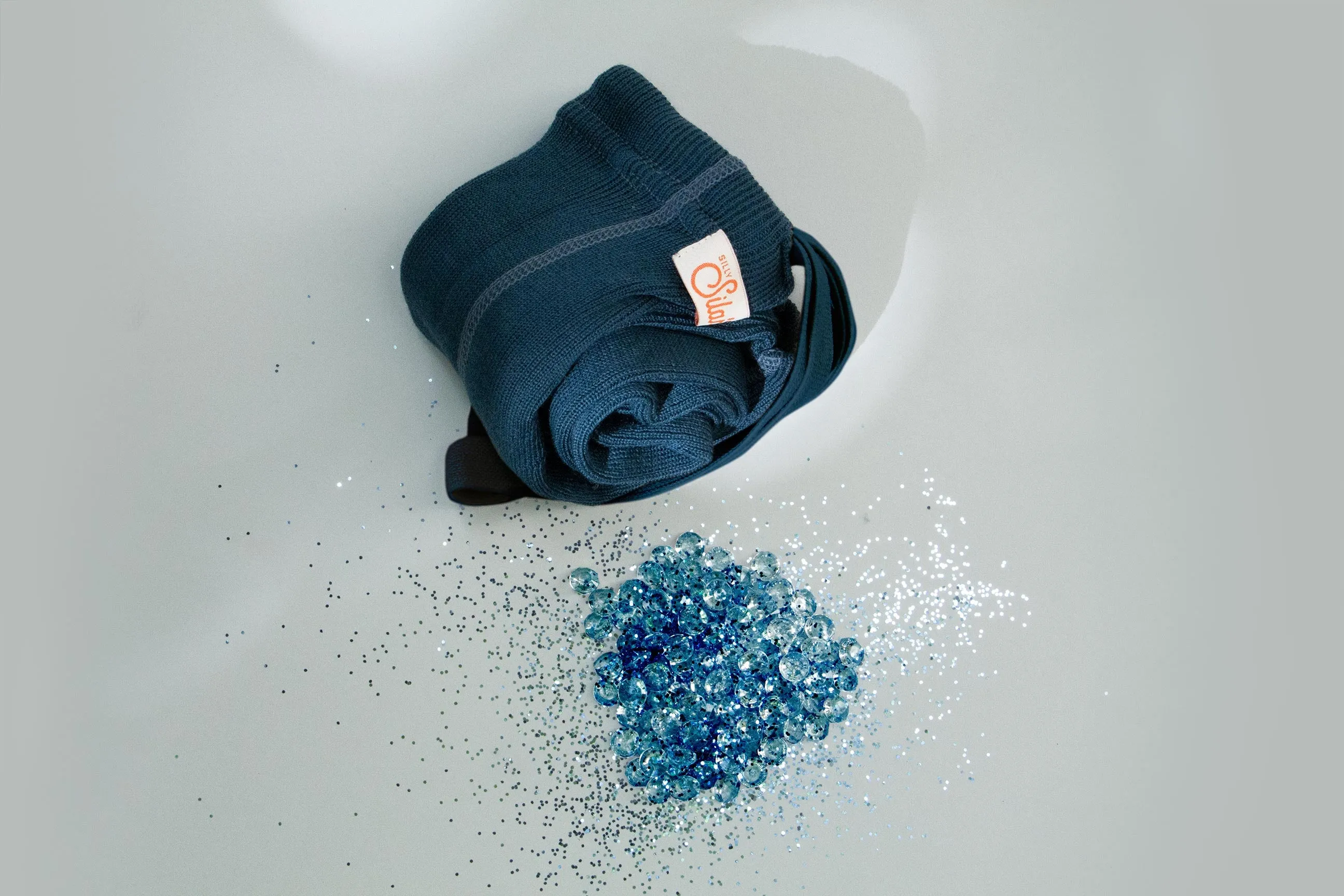 Silly Silas Wooly Footless Wool Tights, Blue Sapphire