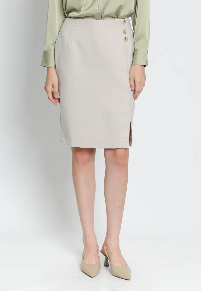 Slit Pencil Skirt
