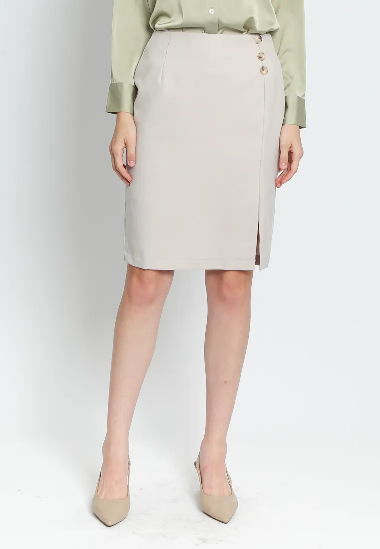 Slit Pencil Skirt
