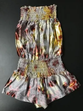 SMOCKED ROMPER GOLD SILVER KATZ