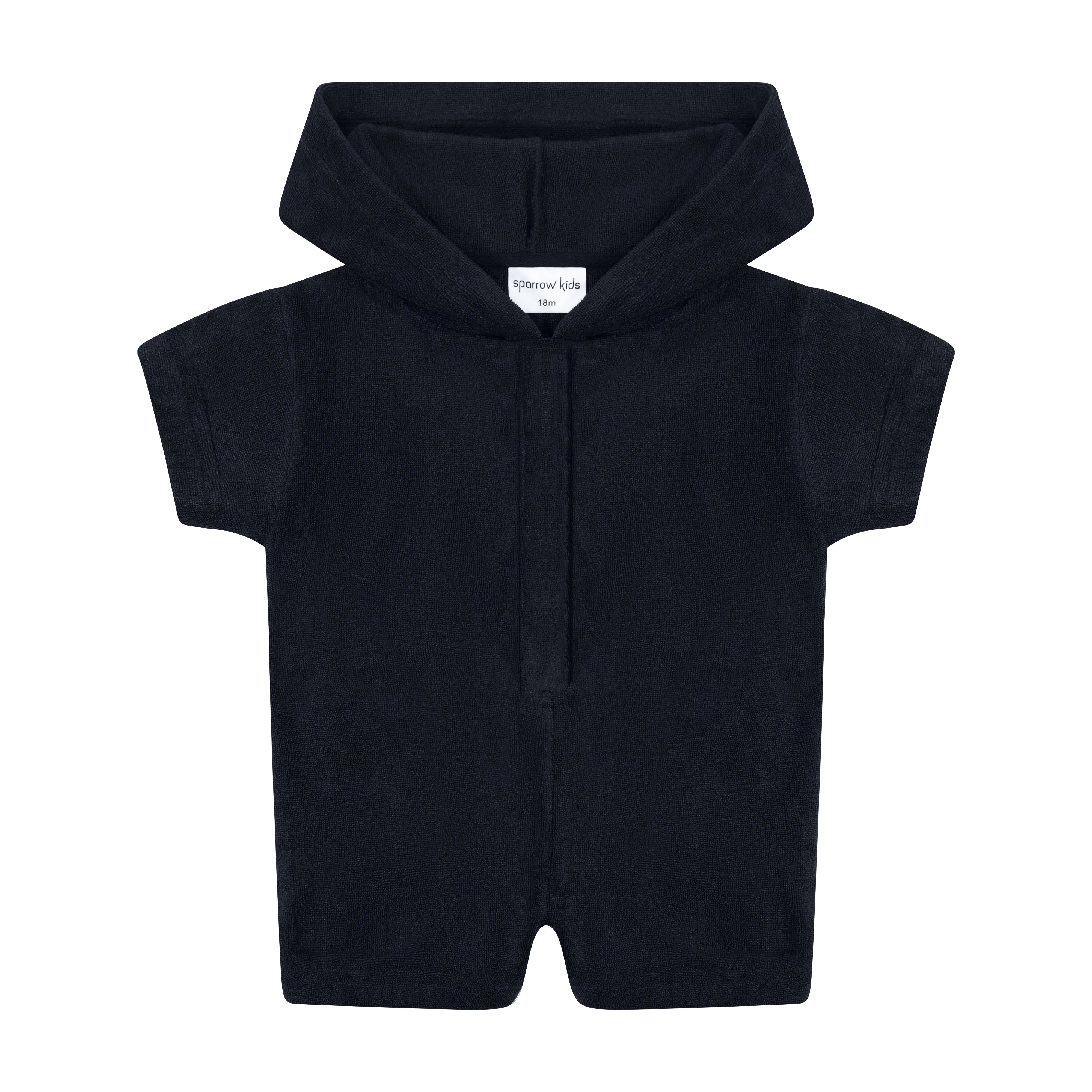 Sparrow Kids Black Terry Romper