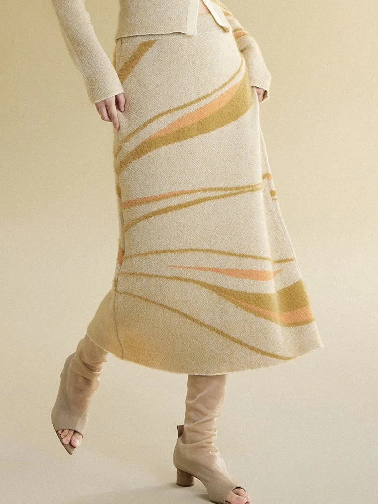 Split Sense Straight Knitted Skirt