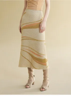 Split Sense Straight Knitted Skirt